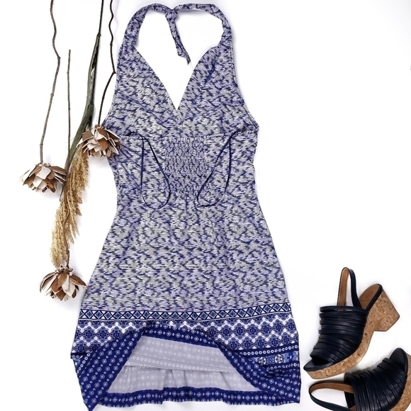 Athleta Blue Boho Halter Top Athleisure Dress Size 0 - Picture 3 of 12